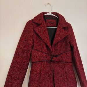 Vintage Style Red and Black Winter Coat